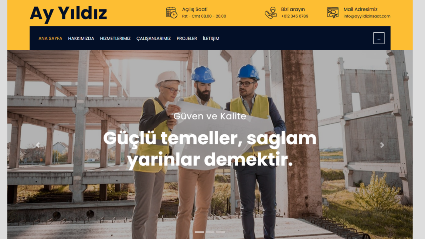 Ayyıldız A.Ş. İnşaat Şirketi Kurumsal Web Site
